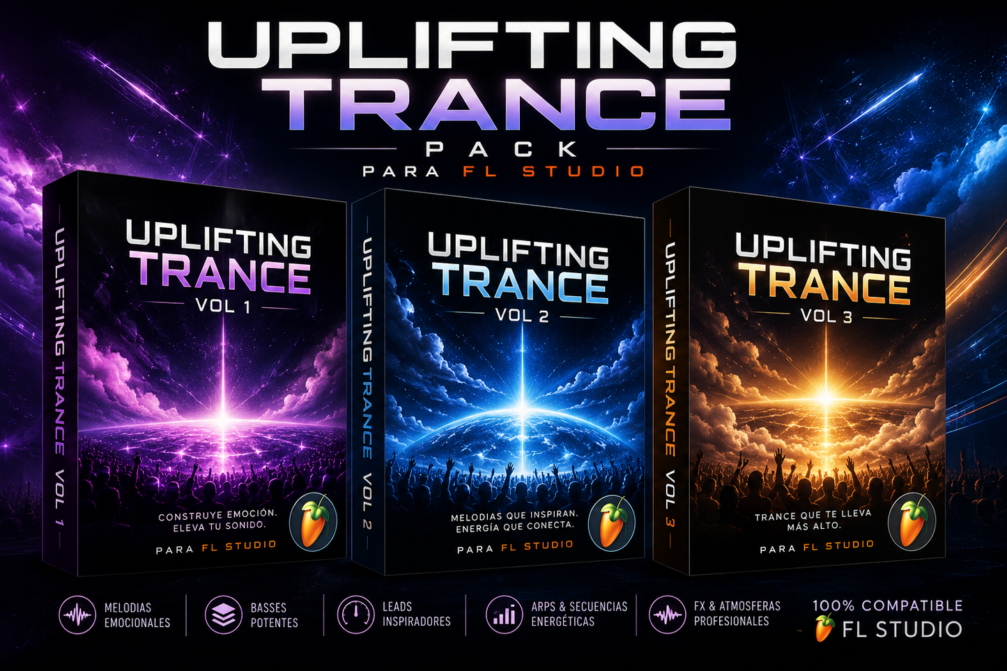FL STUDIO UPLIFTING MELODIC TRANCE BUNDLE V1-2-3