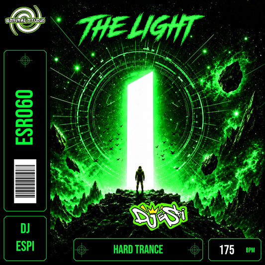 DJ ESPI - THE LIGHT · ESR060 · HARD TRANCE · 175 BPM · Portada en verde, blanco y negro