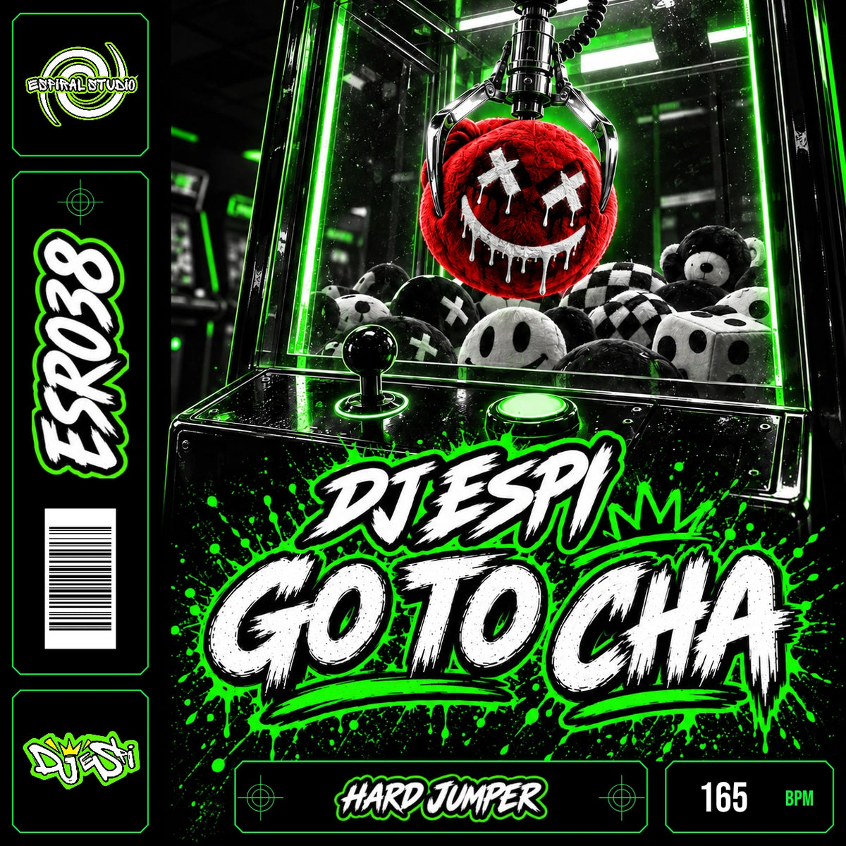 DJ ESPI - GO TO CHA · ESR038 · HARD JUMPER · 165 BPM · Portada verde, blanca y negra con banda de vinilo